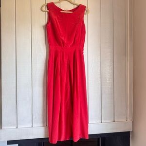 Vintage Talbots Red Silk Midi Dress